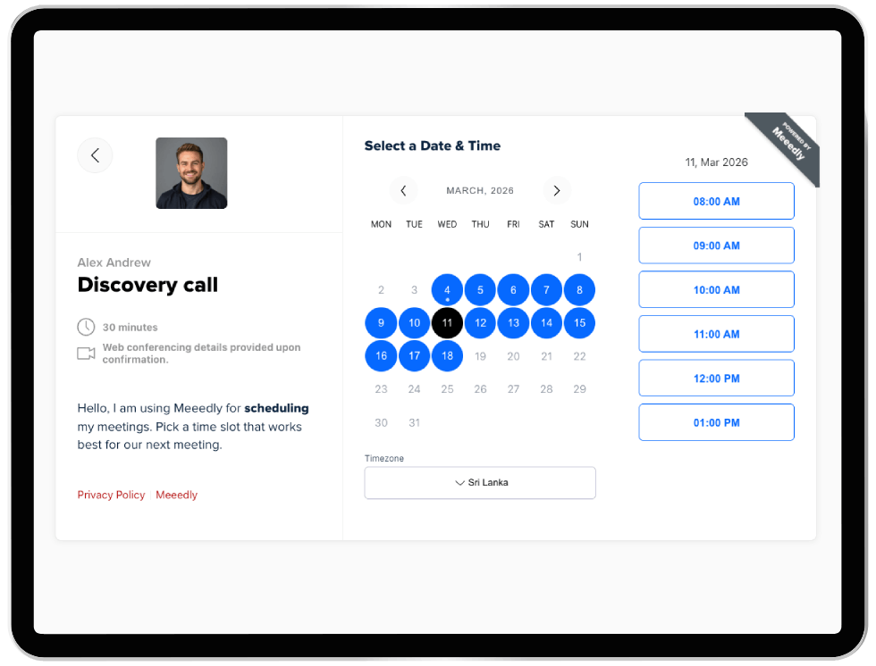 Meeedly automated scheduling